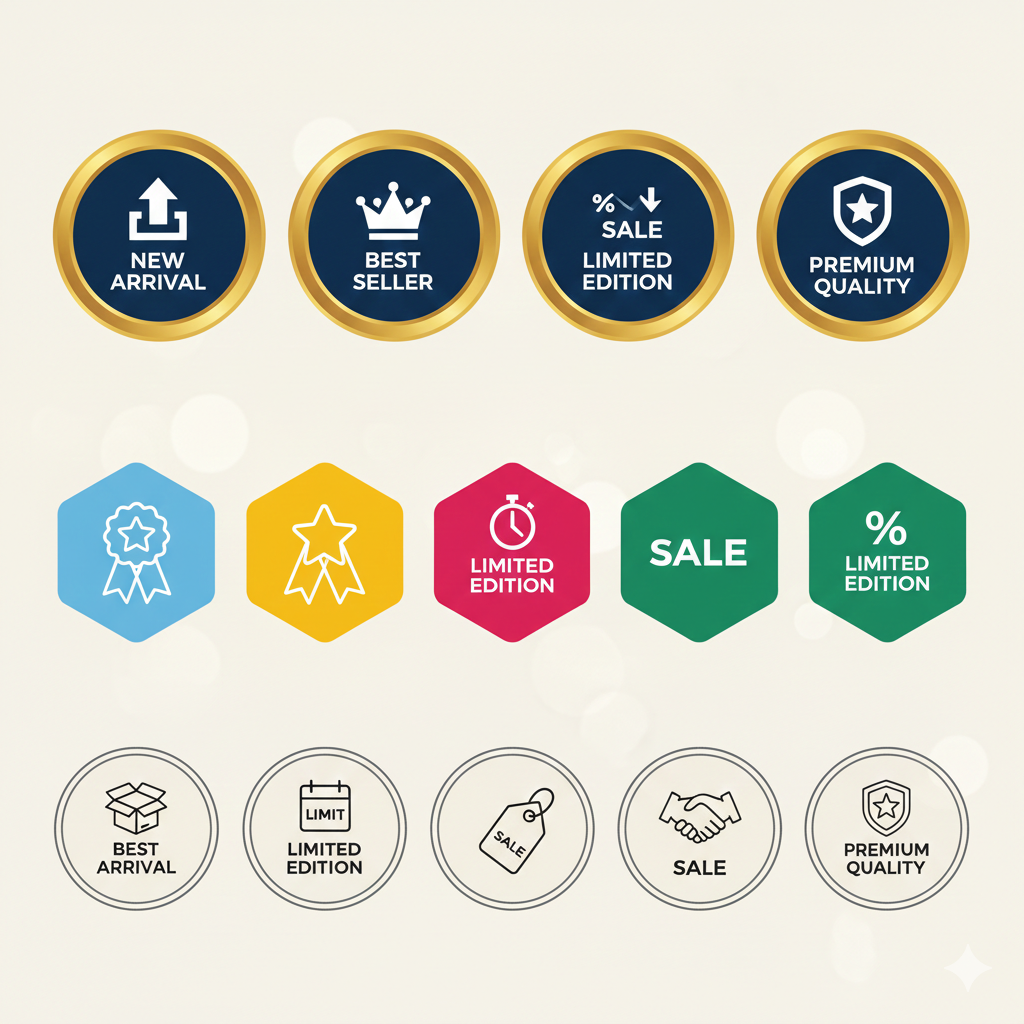Sales & Marketing Label Sticker Icons (Consistent Style Set)