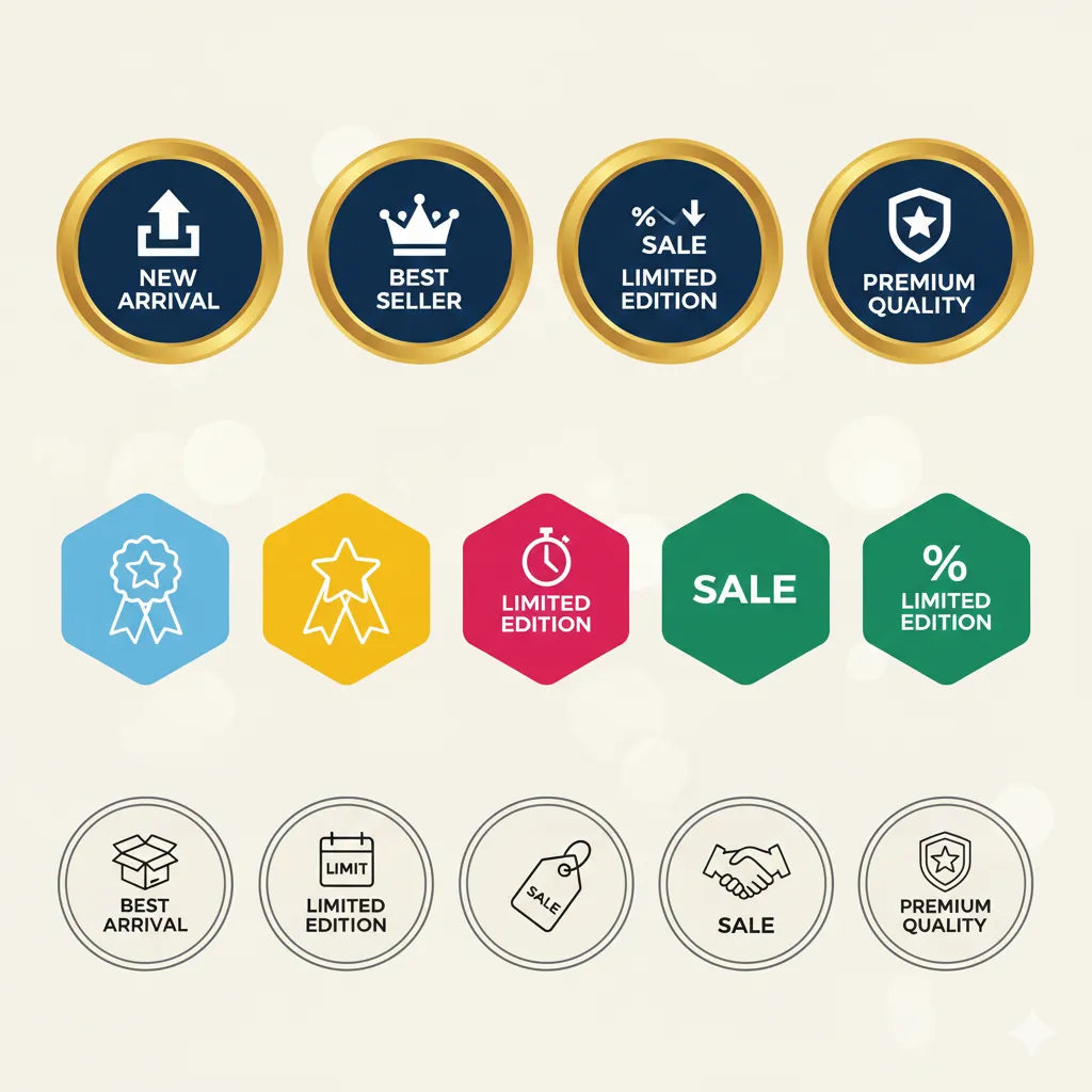 Sales & Marketing Label Sticker Icons (Consistent Style Set)