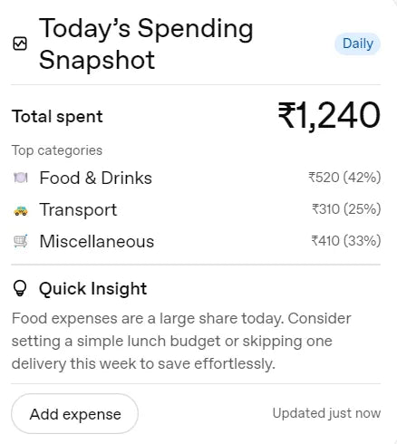 Daily Snapshot Widget (Json + Prompt)
