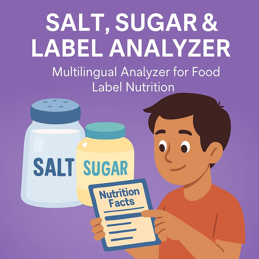 Smart Food Label Coach — Multilingual Sugar, Salt & Ingredient Decoder (Photo + Voice + Text)
